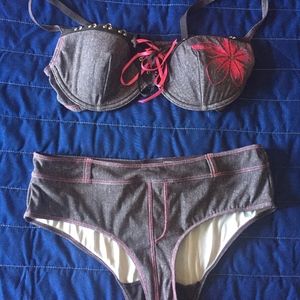 Sixty Eight Bra, Panty, and Corset Set